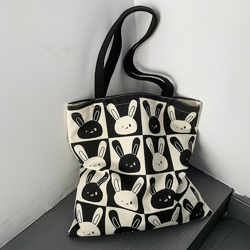 Title 2, Cute Rabbit New Canvas Bag Womens Shoulder Lar...