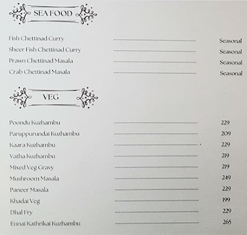 Hotel Kandhasamy menu 