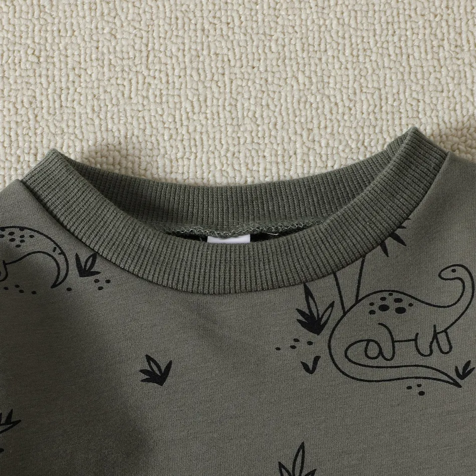 Schattige cartoonprint sweater-broek set voor kinderen, comfortabel en stijlvol, ideaal om in te spelen en te ravotten. Een leuke outfit!