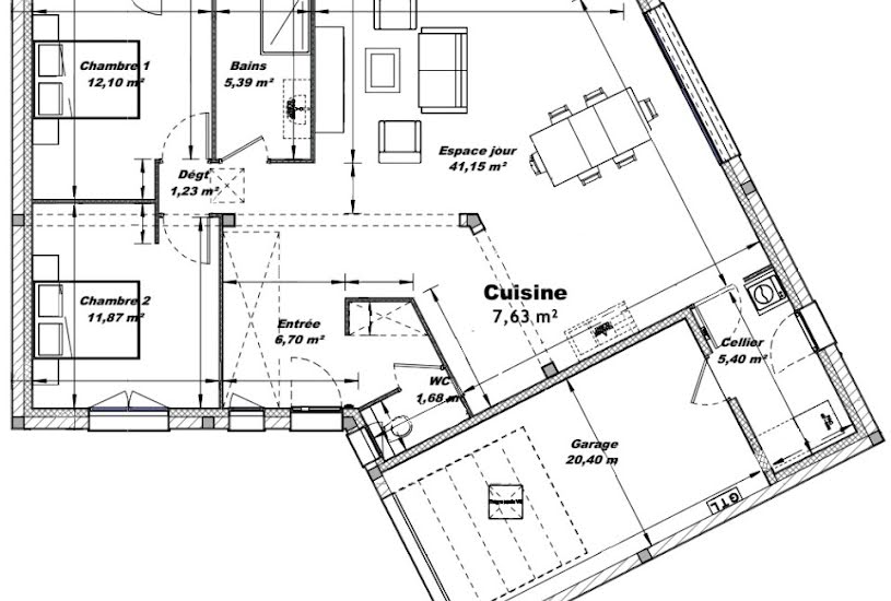  Vente Terrain + Maison - Terrain : 1 000m² - Maison : 93m² à La Selle-la-Forge (61100) 