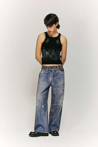 Title 2, Vintage Washed Ripped Digital Printing Jeans fo...