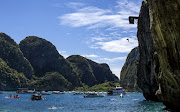 Gary Hunt dives from the 27m platform at Maya Bay during the Red Bull Cliff Diving World Series on Phi Phi Island, Thailand.
