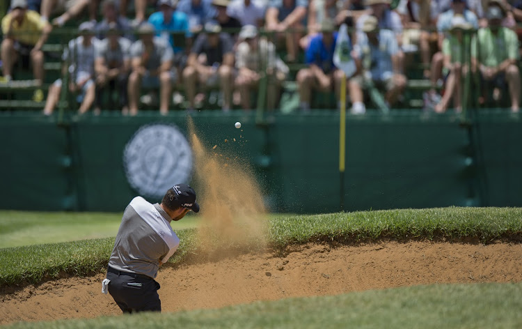 Louis Oosthuizen of South Africa on the 10th hole during day 3 of the 2016 Nedbank Golf Challenge at the Gary Player Country Club, Sun City on 12 November 2016.