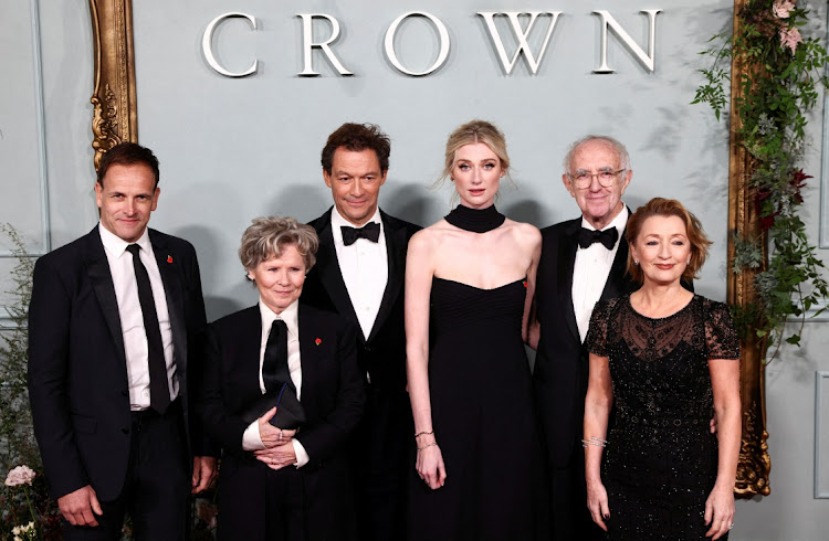 Cast members Jonny Lee Miller, Dominic West, Elizabeth Debicki, Jonathan Pryce, Imelda Staunton and Lesley Manville attend the premiere for the TV series 'The Crown' season 5 in London, Britain, on November 8 2022. File photo.