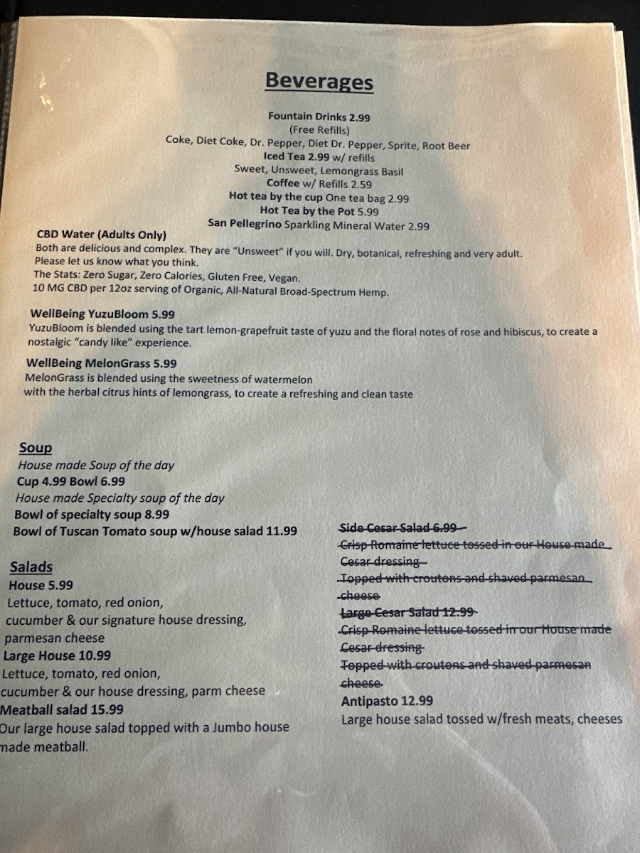 Basilico Italian Cafe gluten-free menu