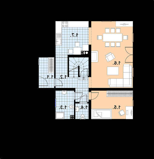 L-73 szkielet drewniany - Rzut parteru