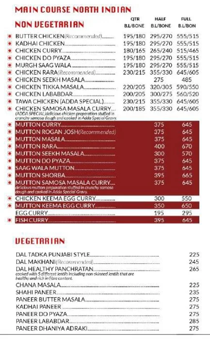 Santushti Kitchens menu 