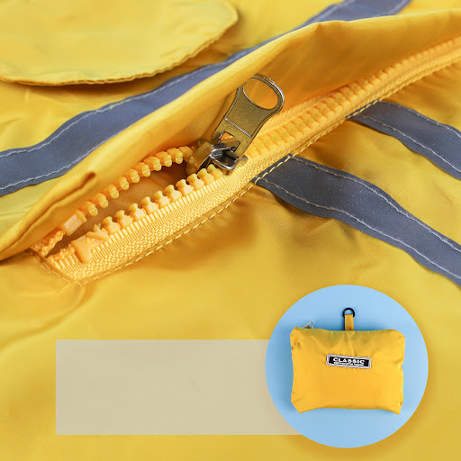 Title 5, Reflective Strip Pet Raincoat Hooded Dog Clothe...