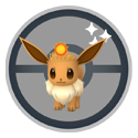 Eevee wearing a sun crown