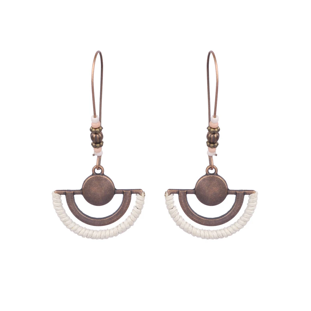 Title 27, Handgeweven bruine boho oorbellen, Europese en ...