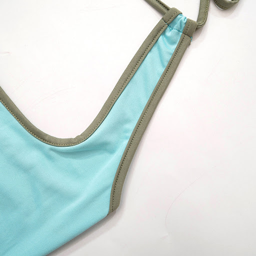 Title 15, European and American contrast color halter lac...