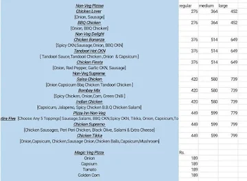 Pizza 24X7 menu 