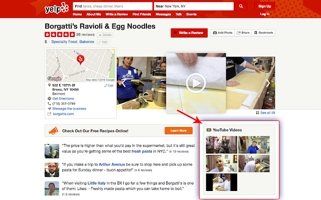 Yelp Related Videos Extension chrome extension