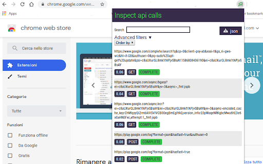 Inspect API calls