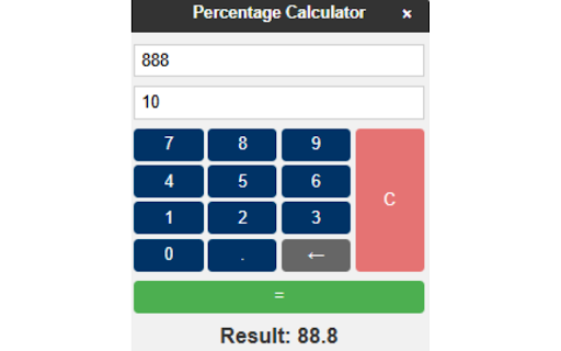Floating percentage calculator screenshot 2