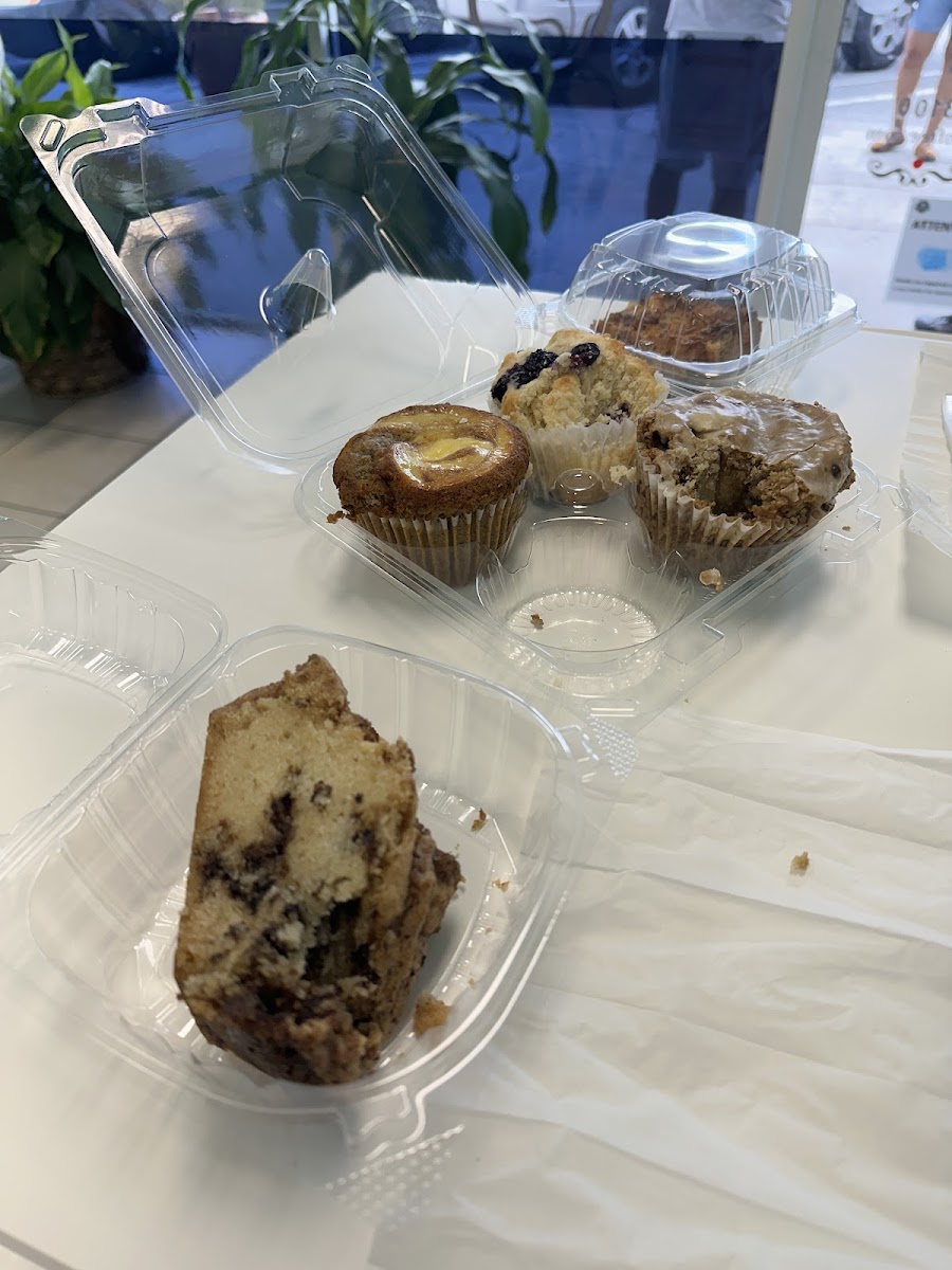 Espresso Cake, assorted muffins