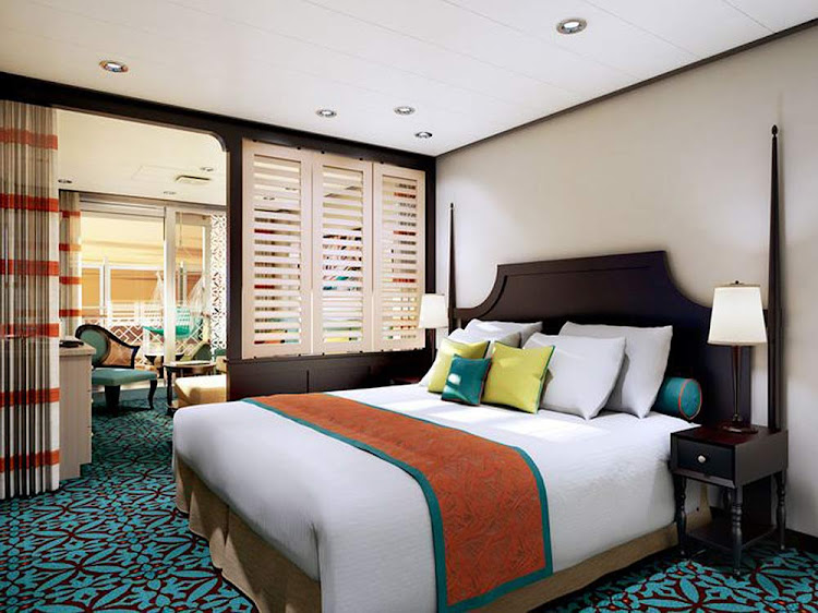 A Havana Cabana Suite on Carnival Vista is shown in this digital rendering.