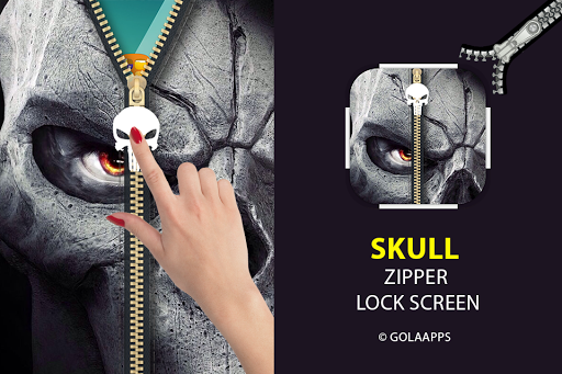 Skull Zipper Lock Screen