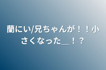 蘭にい/兄ちゃんが！！小さくなった＿！？