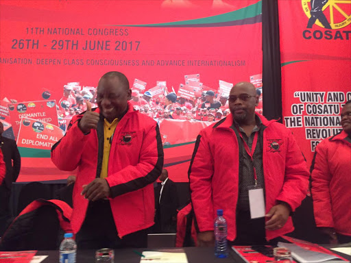 Deputy president Cyril Ramaphosa and Cosatu president S’dumo Dlamini. / Neo Goba