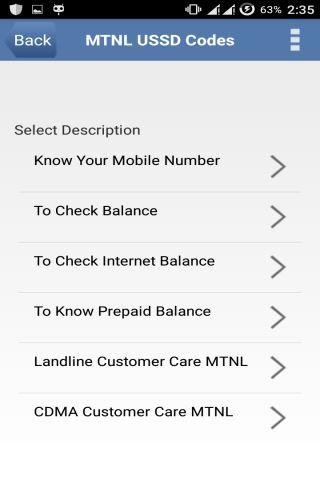 MTNL USSD Codes