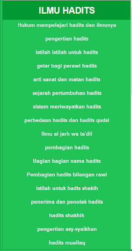 Kumpulan Hadits  Pembahansan