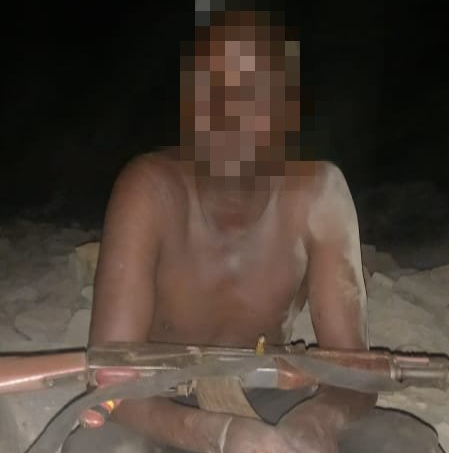 A suspected cattle rustler arrested in Turkana Central, an AK 47 recovered.