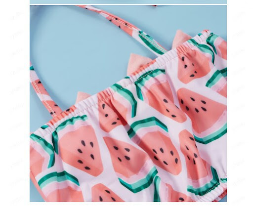 Title 4, Girls Bow Halter Lace-up Swimsuit, a stylish a...