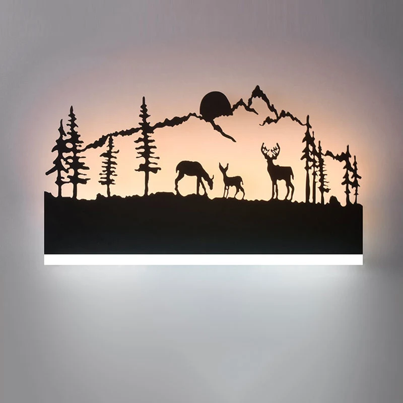 Luminária de parede LED nórdica com fundo de acrílico. Iluminação elegante para criar ambientes modernos e decorativos em sua casa.