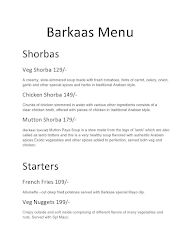 Barkaas Arabic Restaurant menu 2