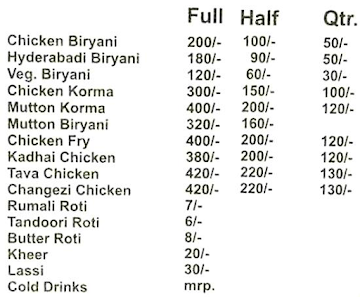 Adnan Chicken Corner menu 