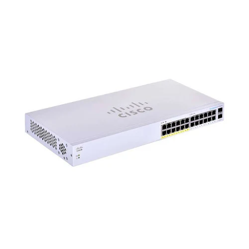 Thiết bị mạng/ Switch Cisco CBS110 Unmanaged 24-port GE, Partial PoE, 2x1G SFP Shared - CBS110-24PP-EU