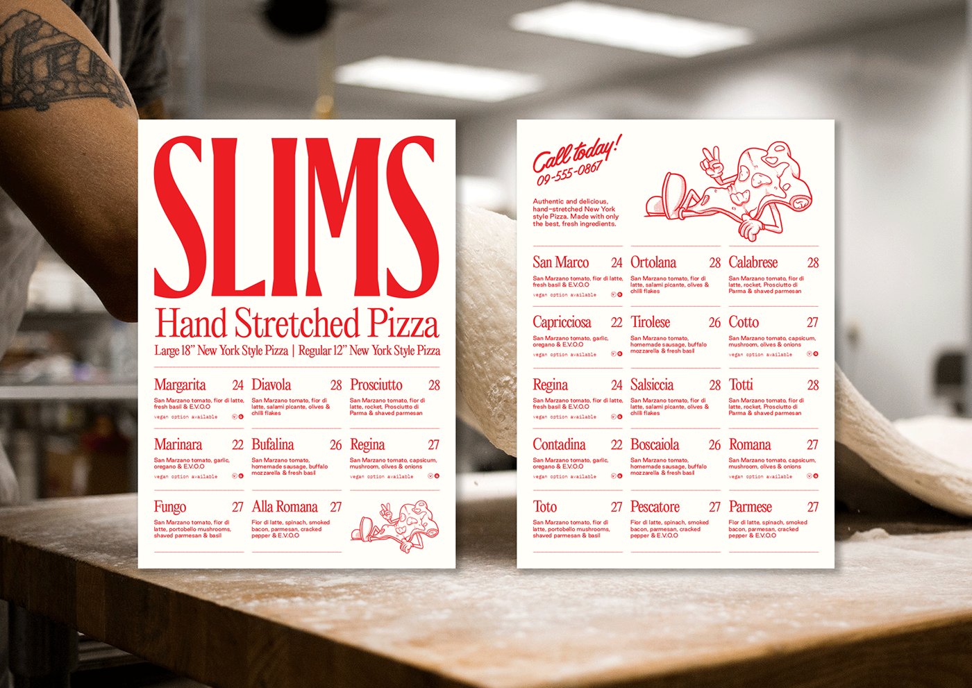 brand identity branding  identity ILLUSTRATION  logo menu Pizza restaurant typography   visual identity