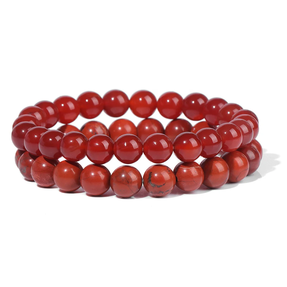 Pulseira Masculina Retrô com Contas de Pedra Natural de 8mm Estilo vintage e elegância combinados para um visual autêntico e charmoso.