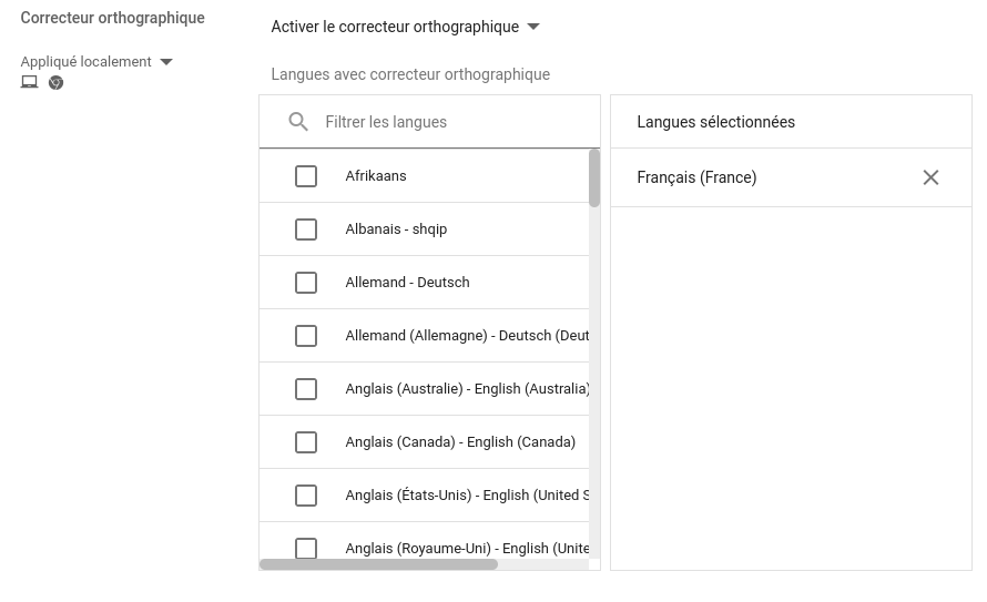 Affiner quelques réglages orthographiques dans Google Workspace