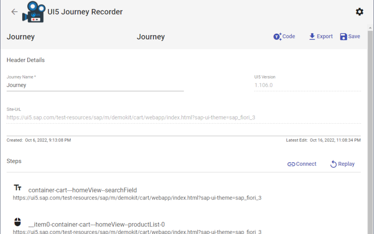 UI5 Journey Recorder Preview image 5