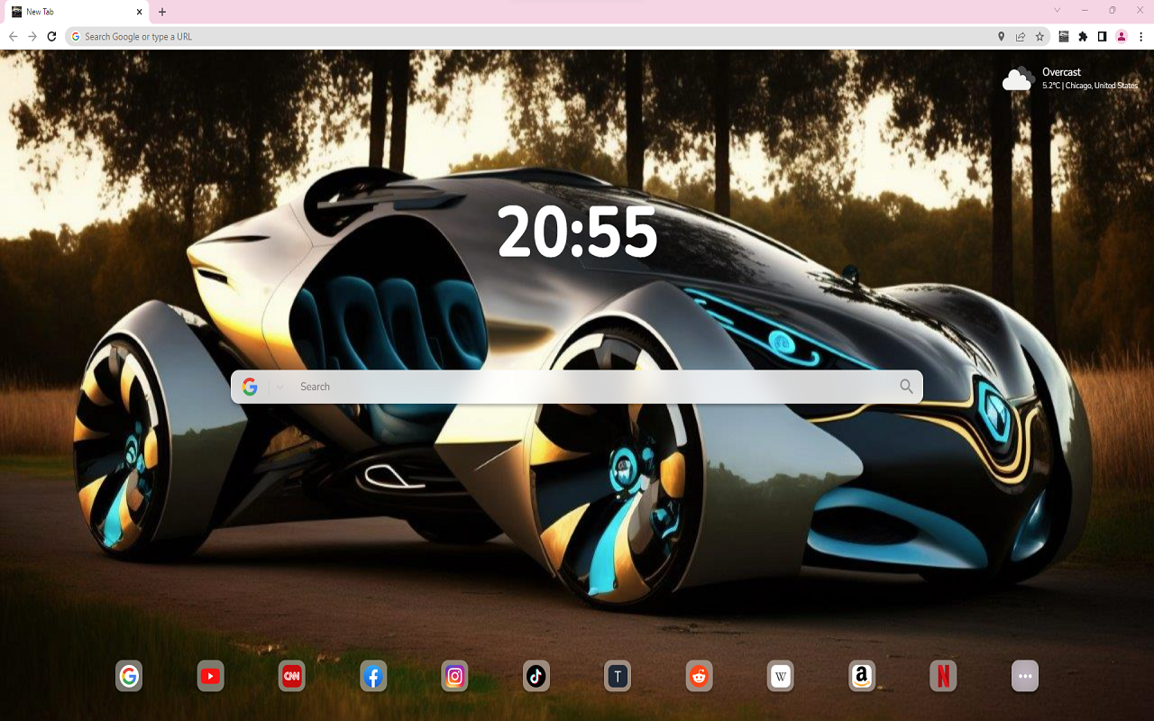 Futuristic Car Designs newtab Preview image 2