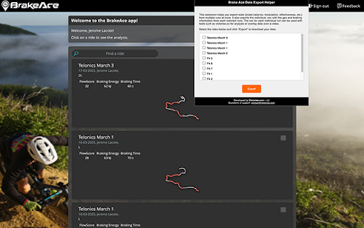 Brake Ace Data Export Helper