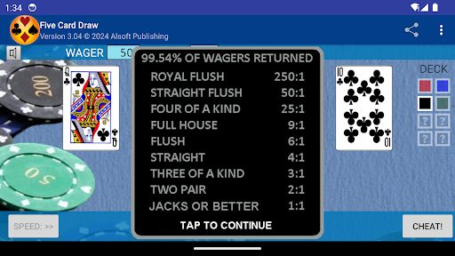 Screenshot Five Card Draw Poker