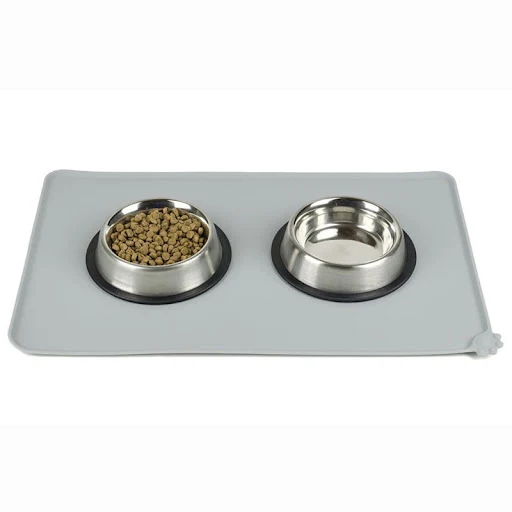 Silicone Dog Cat Bowl Mat Non-Stick Pet Fountain Tray Food Pad Puppy Dogs Feeding Drinking Mat Easy Washing Placemat