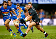 Akker van der Merwe of the Cell C Sharks during the Super Rugby match between Cell C Sharks and DHL Stormers at Jonsson Kings Park on March 02, 2019 in Durban, South Africa. 