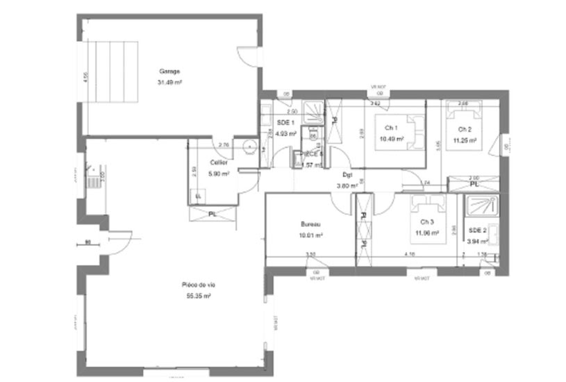  Vente Terrain + Maison - Terrain : 487m² - Maison : 115m² à La Roche-sur-Yon (85000) 