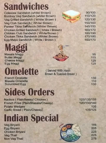 SOS Cafe menu 