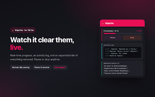 WipeTok — Repost Remover for TikTok screenshot 1