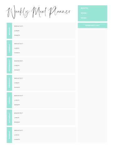 Plain Meal Plan - Planner template