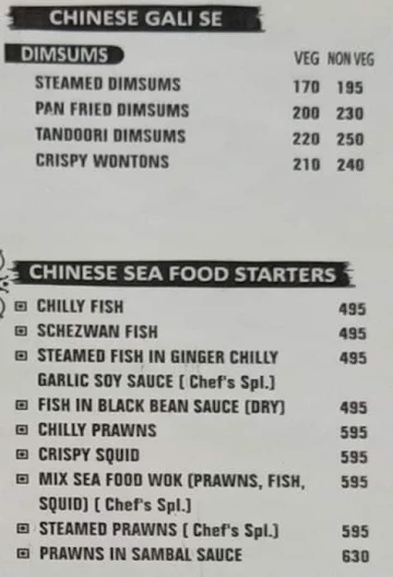 Khao Gali menu 