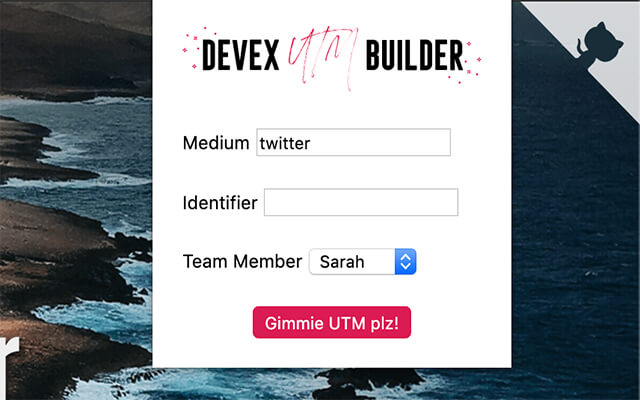 Devex UTM Builder chrome extension