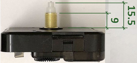 Japanese type movement with a 9mm length shaft