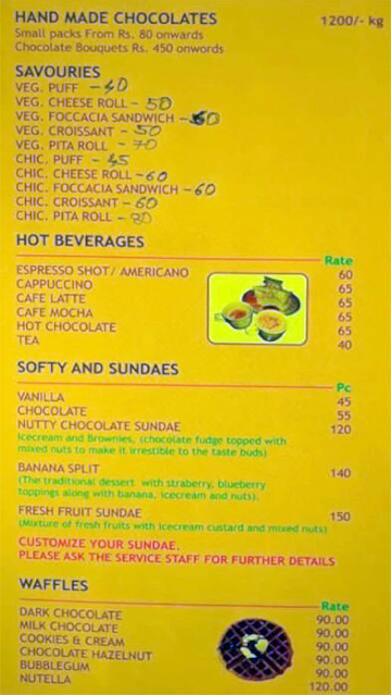 Brownie Point menu 