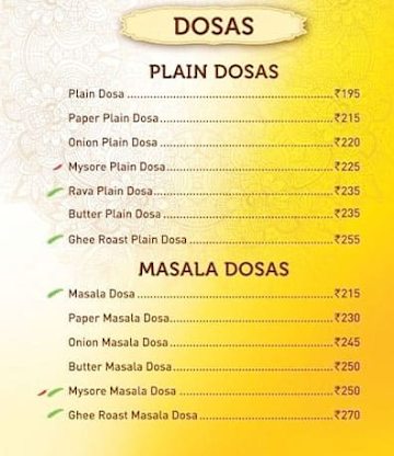 Sagar Ratna menu 